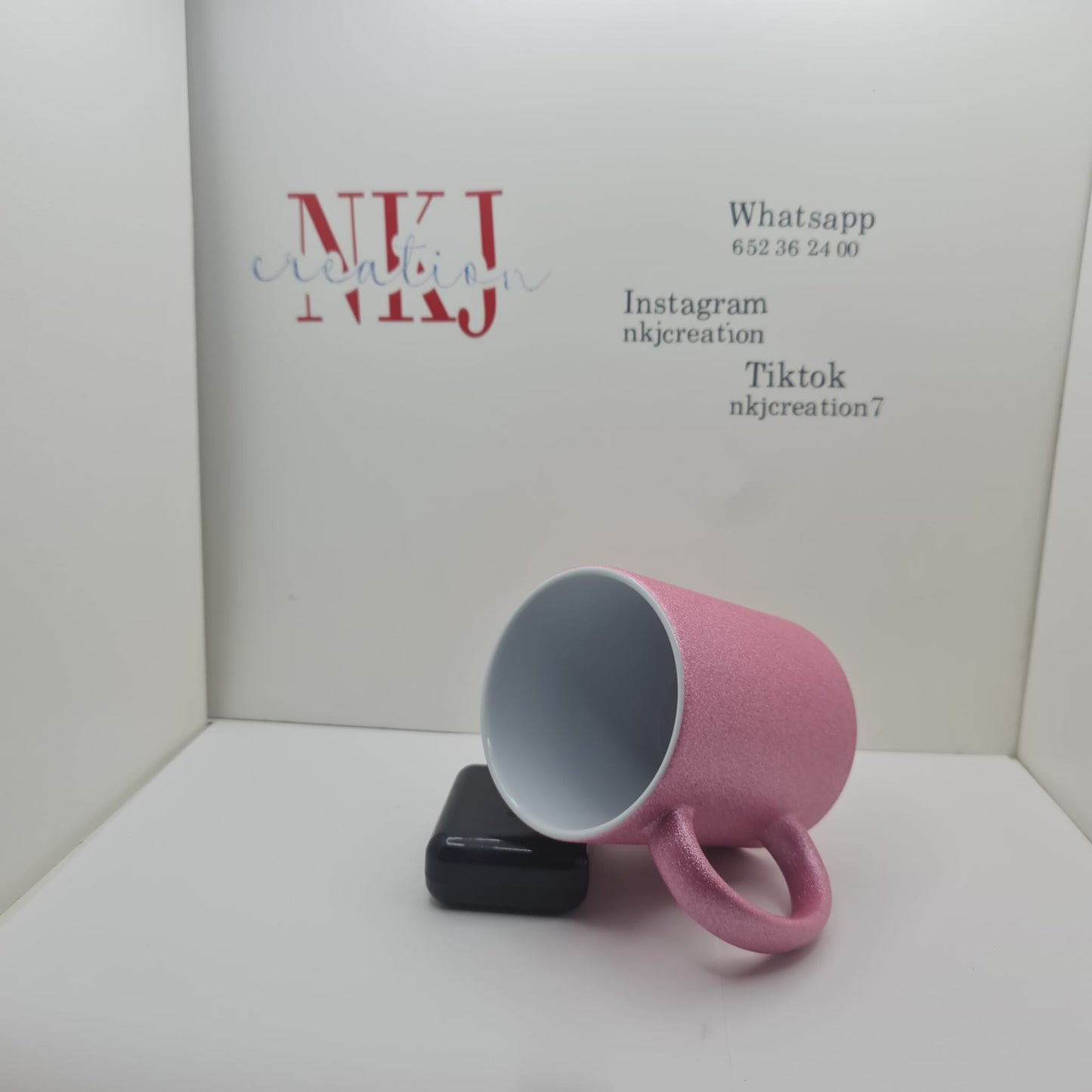 Tazas personalizable acabado purpurina