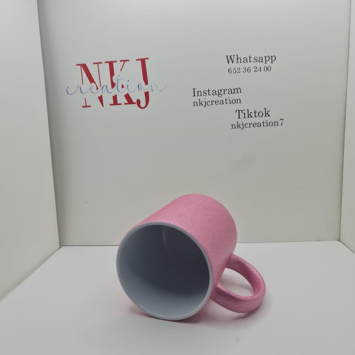 Tazas personalizable acabado purpurina